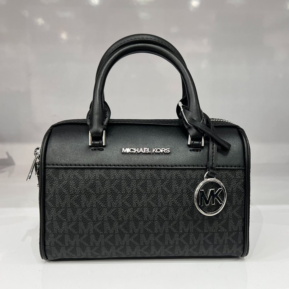 Michael Kors Travel XS Duffle Satchel Shoulder Crossbody Bag MK Black